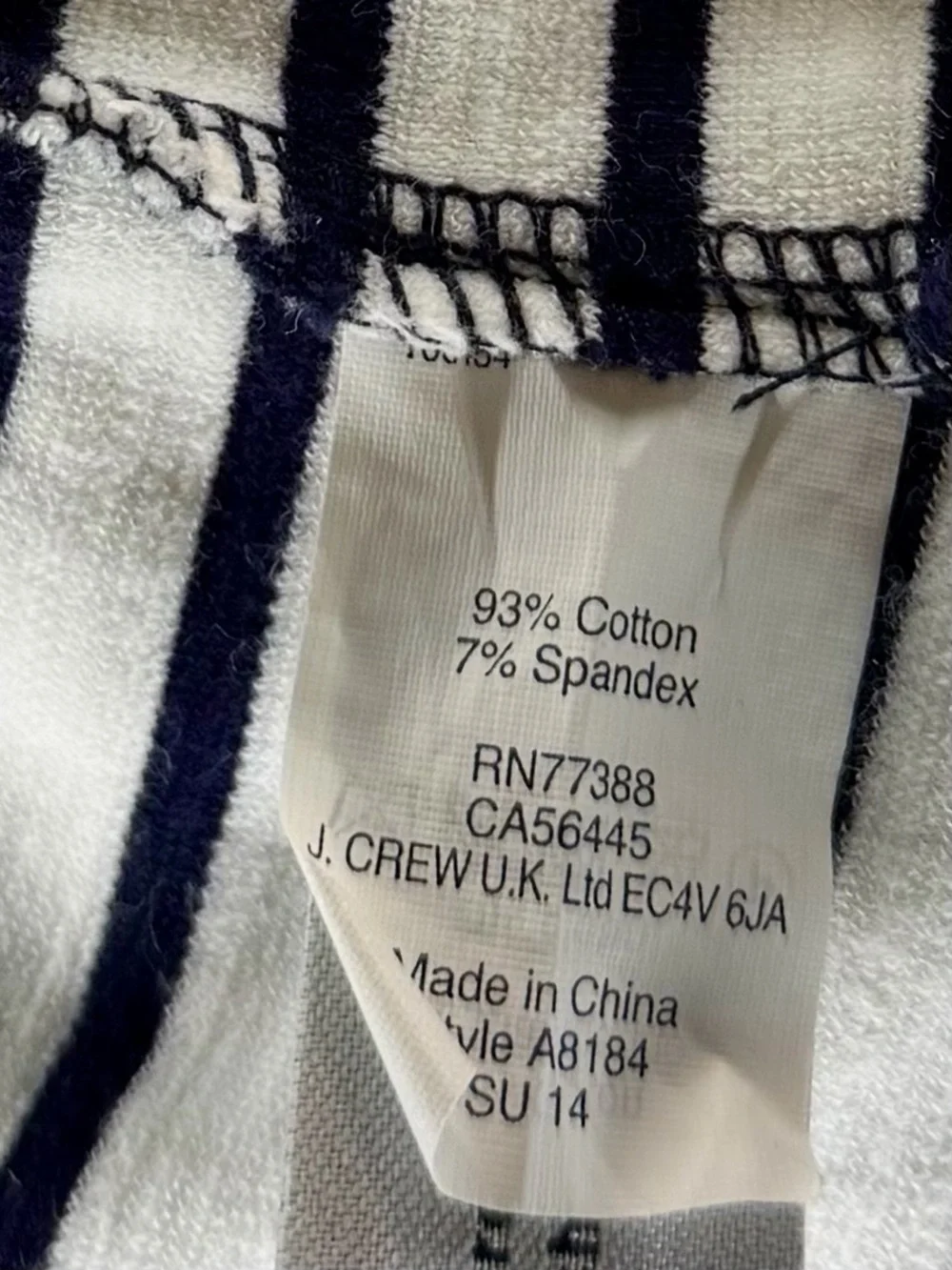 J. Crew Navy & White Striped Sleeveless Sundress Size 10